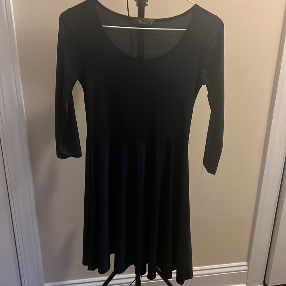 S girls long sleeve Navy dress